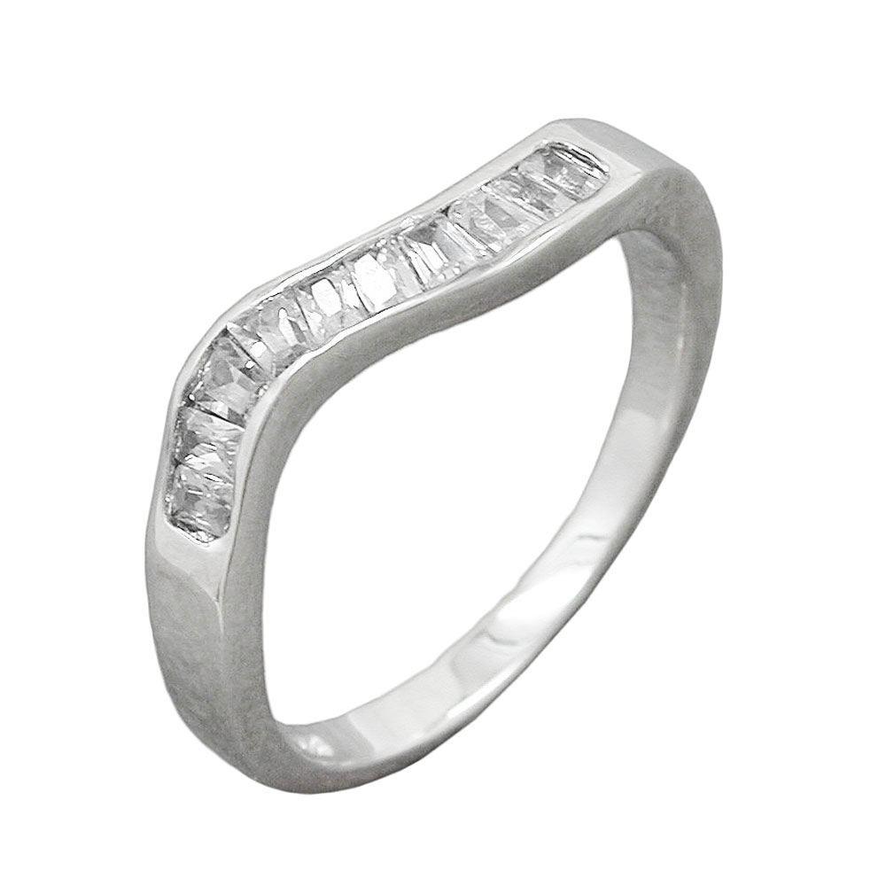 Bague argent 925 cristaux zirconium vue de face