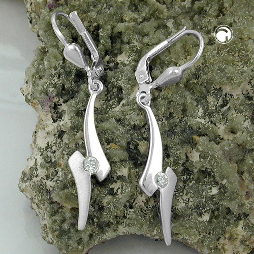 Boucles d'oreilles argent sterling zirconium cubique vue de face