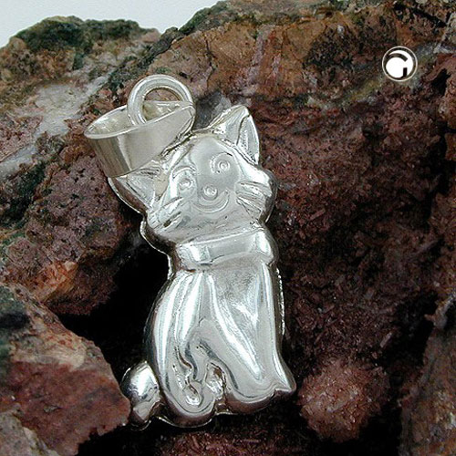 Pendentif chat en argent sterling 925