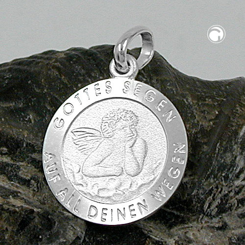 Médaille argent sterling avec inscription allemande bénédiction