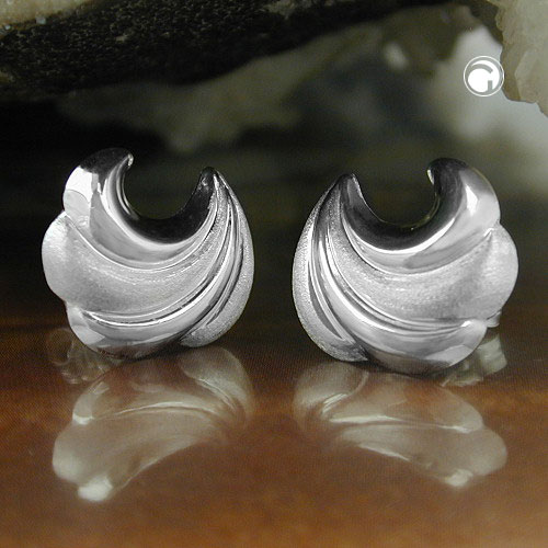 Paire de boucles d'oreilles argent sterling forme carrée irrégulière