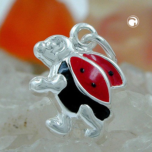 Bijou pendentif coccinelle argent sterling vue de face