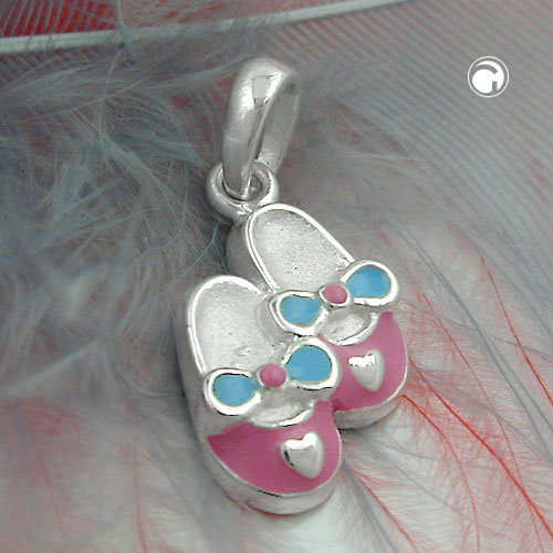 Bijou argent sterling mules sur fond blanc