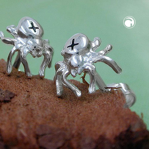 Paire de boucles d'oreilles araignée en argent sterling