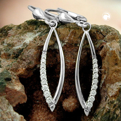 Paire de boucles d'oreilles argent sterling 925 ornées de zirconium cubique