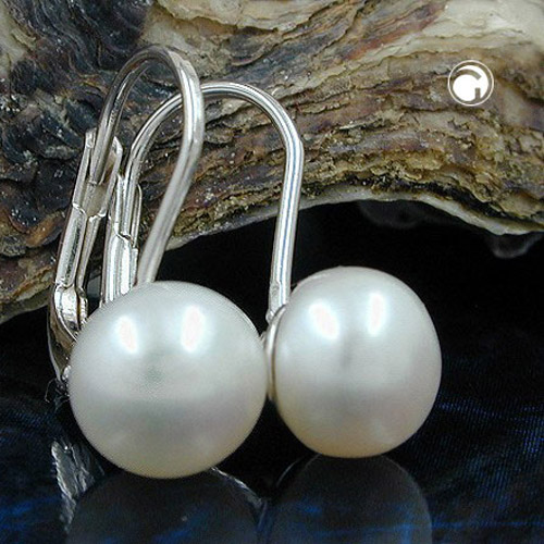 Paire de boucles d'oreilles argent sterling perle d'eau douce