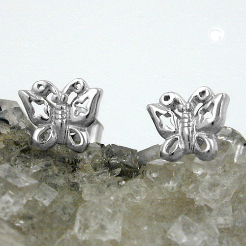 Paire de boucles d'oreilles argent sterling 925 modèle papillon