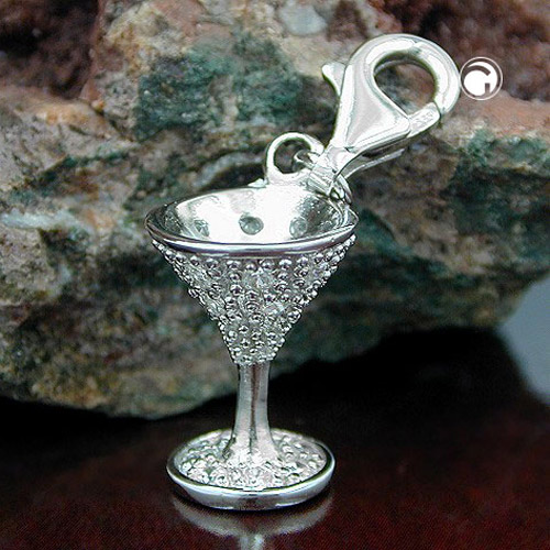 Charme calice miniature argent sterling zirconiums brillant