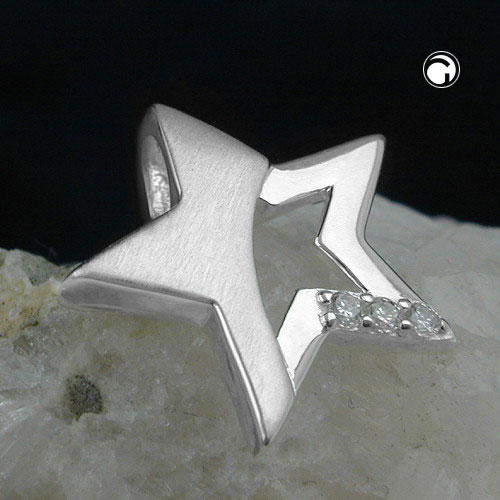 Pendentif étoile en argent sterling 925 vue de côté