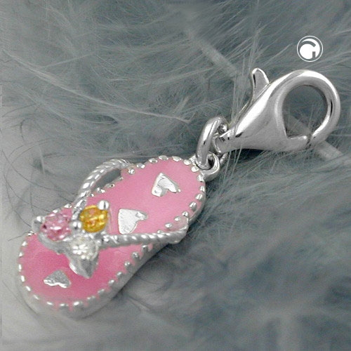 Charme sandale argent sterling 925, vue de profil