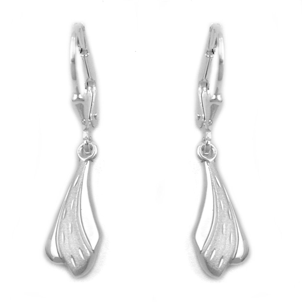 Boucles d'oreilles argent 925 diamantées forme ondulée