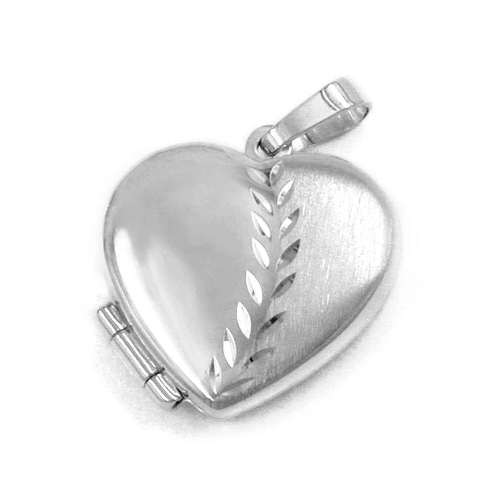 Pendentif argent 925 médaillon cœur taille diamant