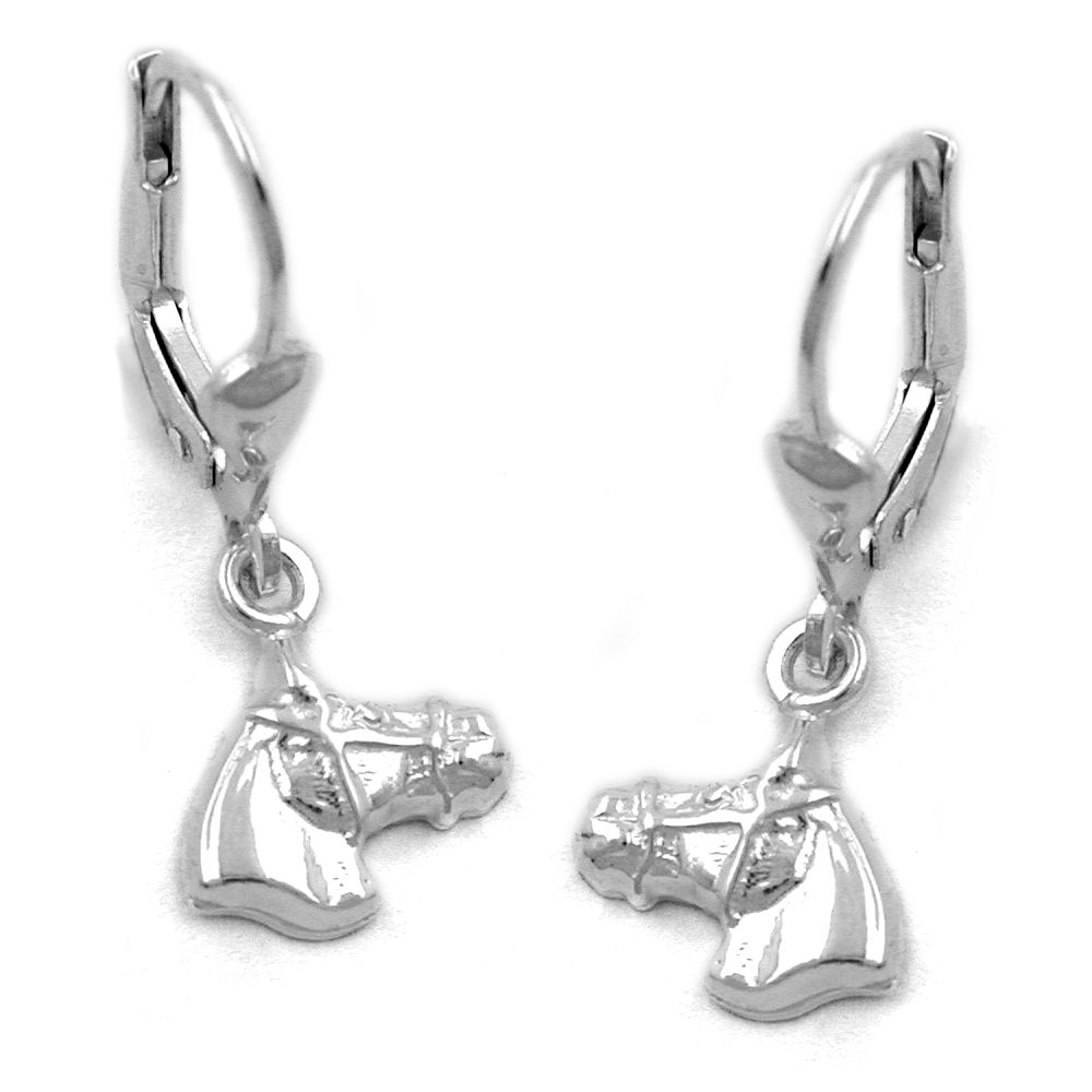 Boucles d'oreilles argent 925 tête de cheval