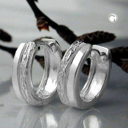 Boucles d'oreilles argent 925 cercles vue de profil
