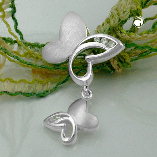 Pendentif papillon en argent sterling, détail des ailes