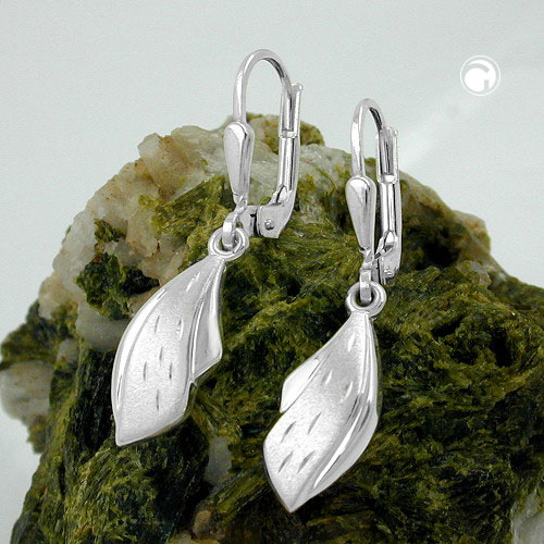 Paire de boucles d'oreilles argent sterling taille diamant