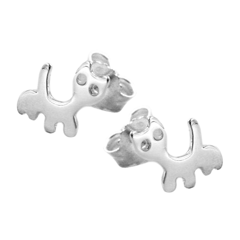 Boucles d'oreilles argent 925 en forme de chat