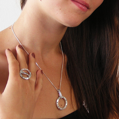 Pendentif femme argent sterling cubic zirconia vue détaillée