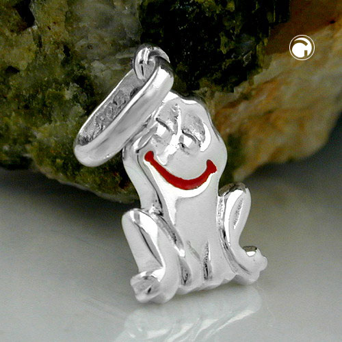 Bijou argent sterling pendentif grenouille souriante