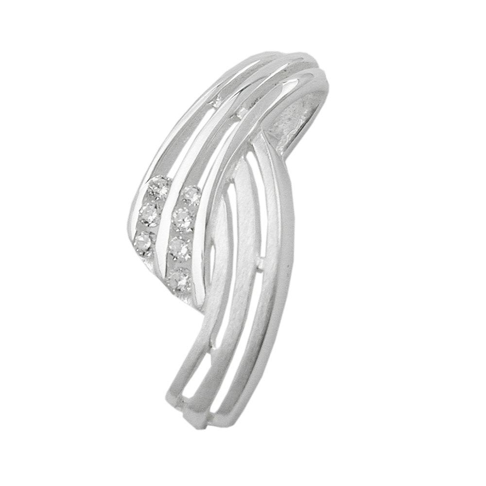 Pendentif argent 925 zirconia vue face