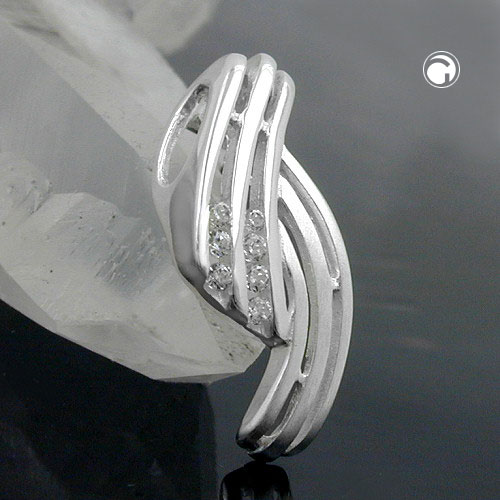 Pendentif argent sterling zirconia finition mate