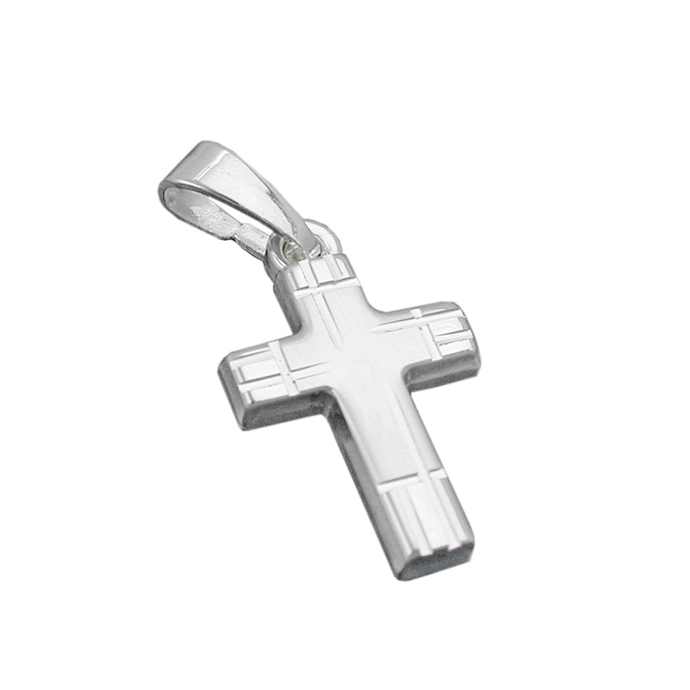 Pendentif croix argent 925 mat diamanté