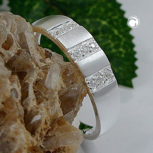 Bague femme en argent sterling ornée de zirconias blancs