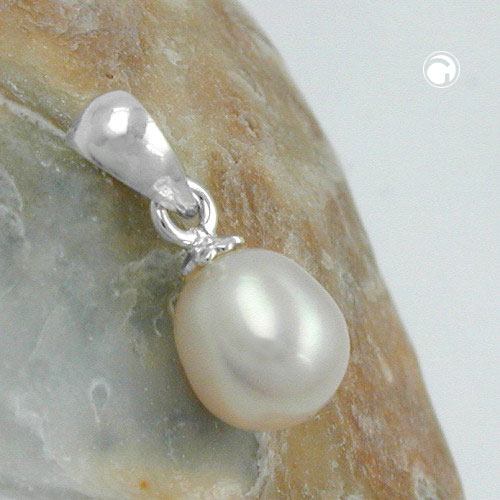 Vue rapprochée pendentif argent sterling perle culture forme goutte