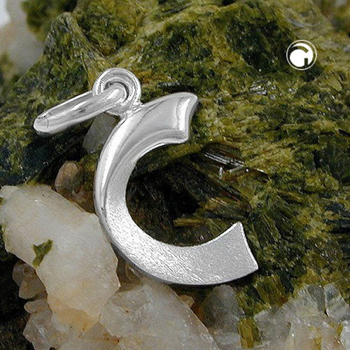 Bijou argent lettre C pendentif vue de face