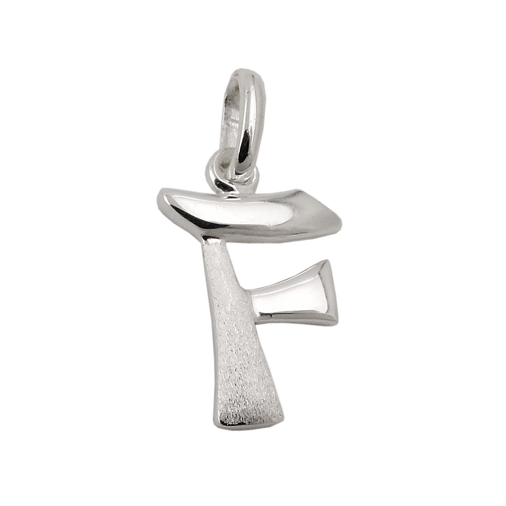 Pendentif initial argent 925 lettre F mat et brillant