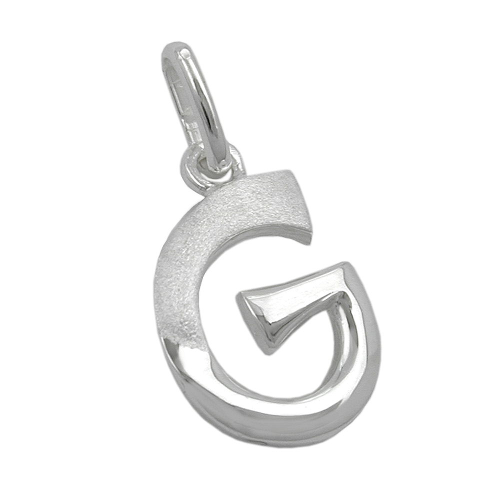 Pendentif initial G en argent 925/000 vue face