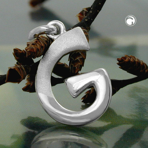Bijou lettre G argent sterling finition mate et polie