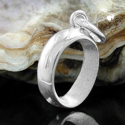 Pendentif lettre O argent sterling finition mate et brillante