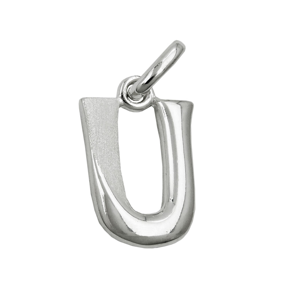 Pendentif argent 925 lettre U finition mate et brillante