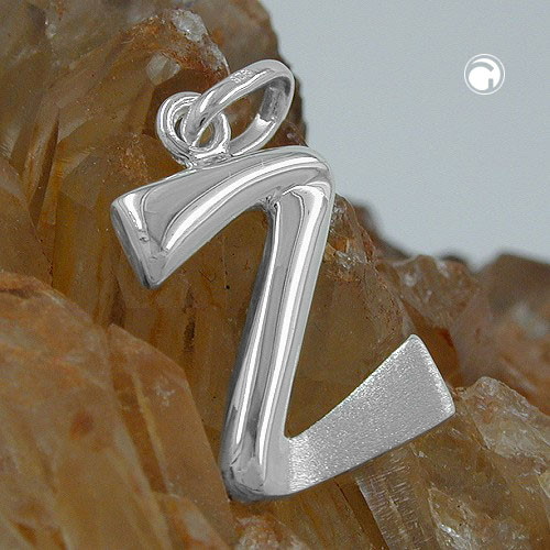 Bijou pendentif lettre Z en argent sterling, vue de face