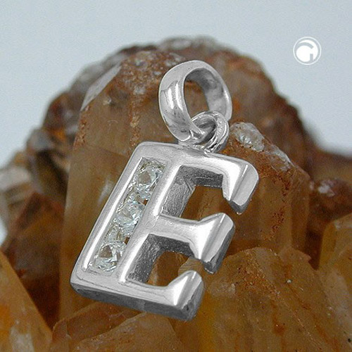 Bijou initiale E en argent sterling 925