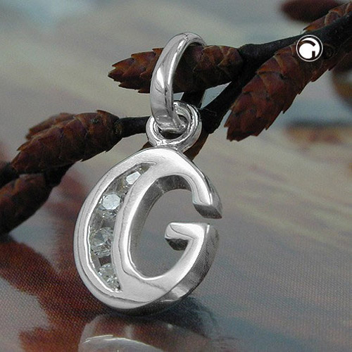 Bijou pendentif lettre G argent sterling vue de face