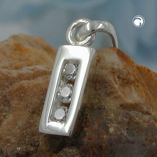 Bijou pendentif lettre I argent sterling vue de profil