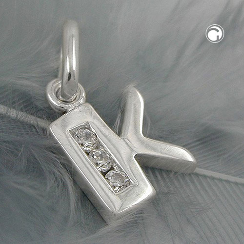 Bijou pendentif lettre K argent sterling brillant