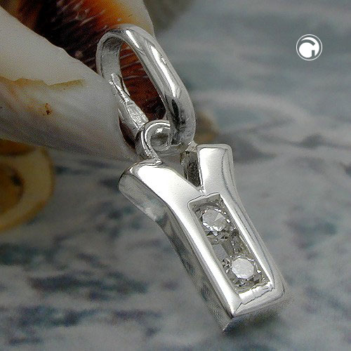 Pendentif lettre Y argent sterling brillant