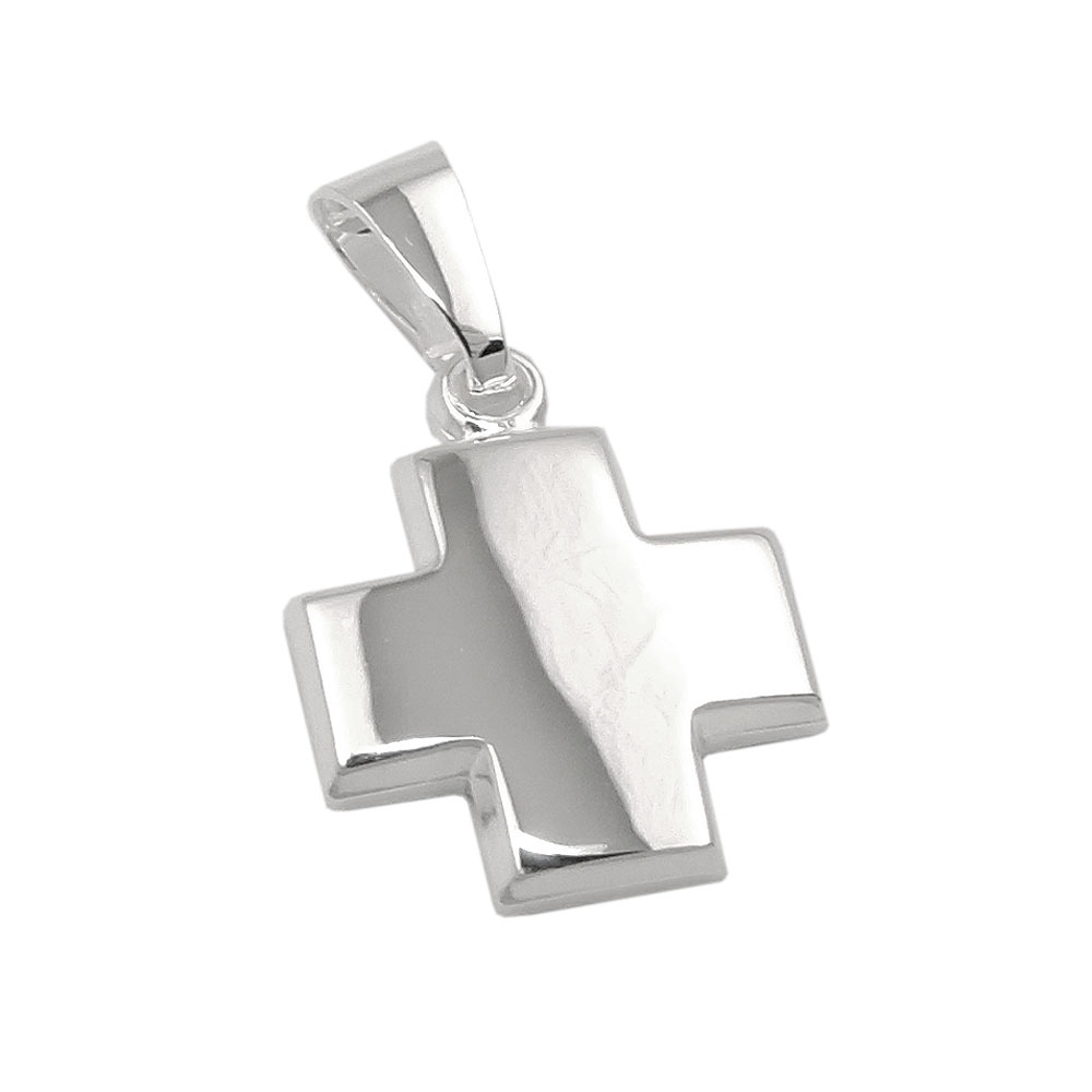 Pendentif croix argent sterling 925 poli 11x11 mm