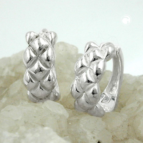 Paire de boucles d'oreilles argent sterling finition brossée et polie