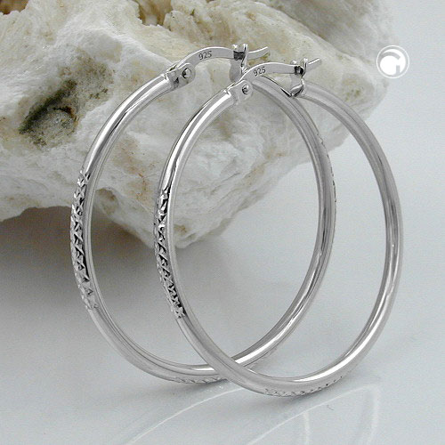 Paire de boucles d'oreilles argent sterling diamant