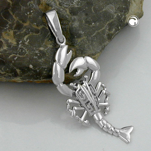Bijou signe astrologique cancer en argent sterling sur fond blanc