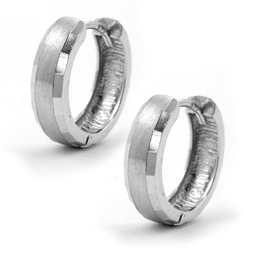 Boucles d'oreilles créoles argent 925 taille diamant
