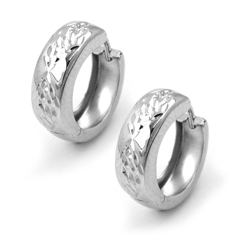 Boucles d'oreilles argent 925 taille diamant rhodiées