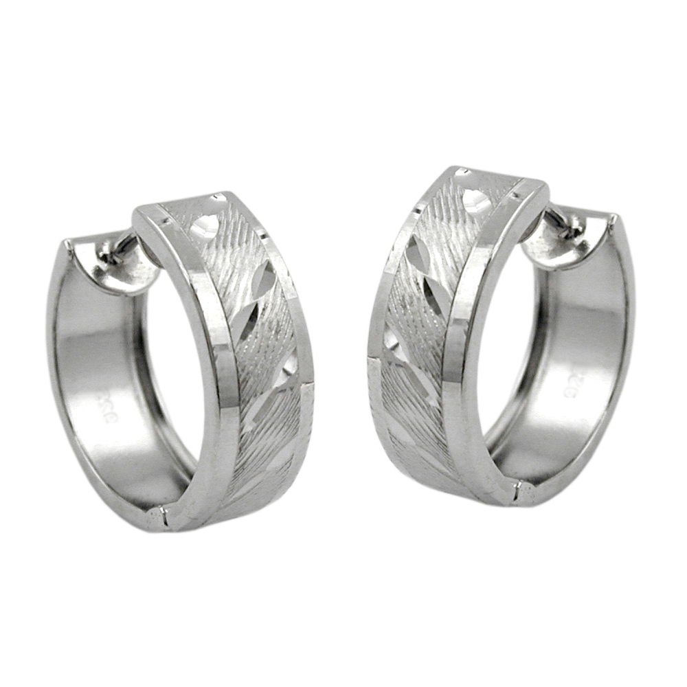 Boucles d'oreilles argent 925 hoop diamant