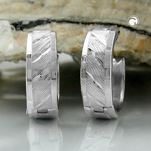 Créoles argent sterling taille diamant 14x5mm