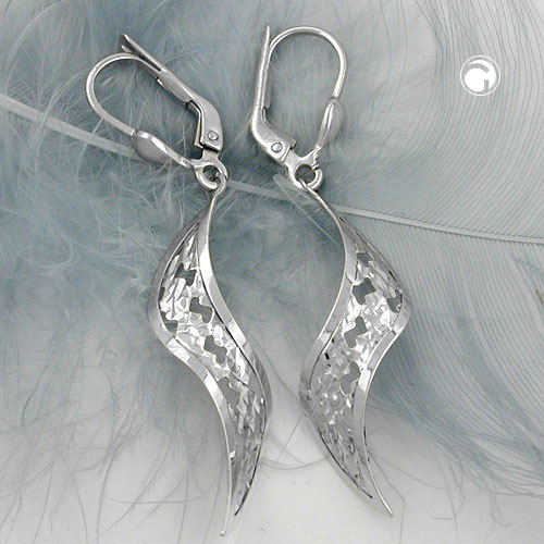 Paire de boucles d'oreilles argent sterling design avec fermoir levier
