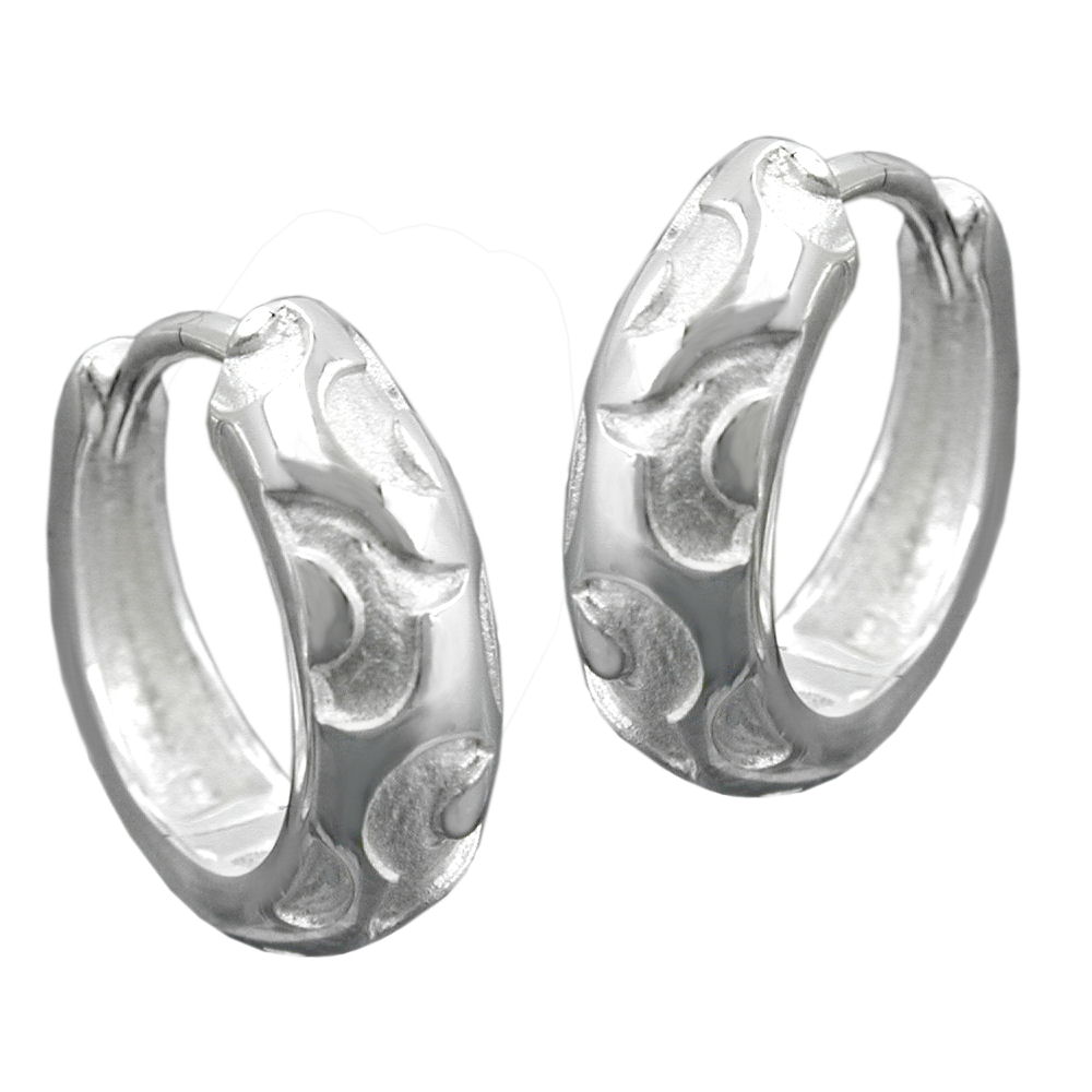 Boucles d'oreilles créoles argent 925 mat et poli